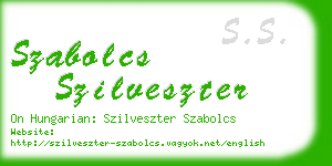 szabolcs szilveszter business card